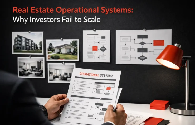 Real estate operational systems document and property portfolio on a professional desk -- www.GetSysPro.com